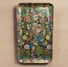 Antiqued Floral Tray Made in Japan Exclusive Viking Import Alcohol Proof MCM picture