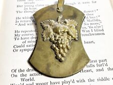Antique Victorian Brass Dance Card / Note Pad with Advertising & Grape Cluster picture