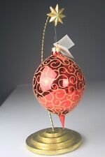 Rare Radko 1996 Red Rhapsody Teardrop Ball with Gold 7x4” Ornament w/ Tag picture