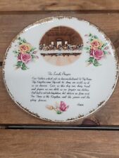 VINTAGE THE LORDS PRAYER  LAST SUPPER DECORATIVE  PLATE EUC  picture