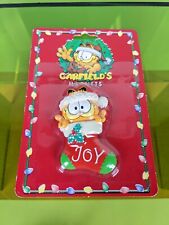 VTG Garfield Ornament Magnet Christmas Stocking Cat New Old Stock 1996 picture