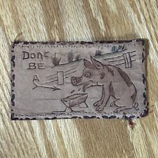 ANTIQUE LEATHER POSTCARD 1906 Don't Be A Pig Farm Country Unposted picture