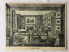 1886 magazine engraving~ JOHN RUSKIN'S STUDY picture
