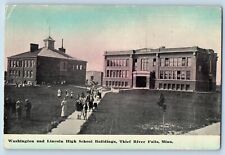 Thief River Falls Minnesota Postcard Washington Lincoln High School 1915 Vintage picture
