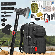 Tactical Tomahawk Backpack Survival Kit Camping Axe Hatchet Emergency First Aid  picture
