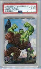 1992 SkyBox Marvel Masterpieces Battle Spectra Insert #1-D Hulk vs. Thing PSA 4 picture