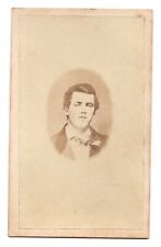 ANTIQUE CDV CIRCA 1860s J.D. WELLS HANDSOME YOUNG MAN NORTHAMPTON MASSACHUSETTS picture