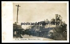 HAWKESBURY Ontario 1910s GTR Train Station. Real Photo Postcard picture