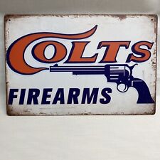 Colt Firearms Vintage Style Metal Sign Man Cave Garage Shop Bar picture