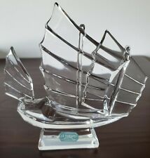 Chinese Junk Art Crystal Sculpture Sailboat JG DURAND Paperweight France picture