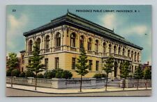 Providence Public Library Providence Rhode Island RI posted linen postcard picture