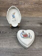 Wedgwood Beatrix Potter Frederick Warne PETER RABBIT Heart Trinket & Oval Dish picture