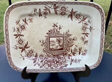 Antique Maitland Brown Aesthetic Movement 11” Platter Plate Adams England 1800’s picture