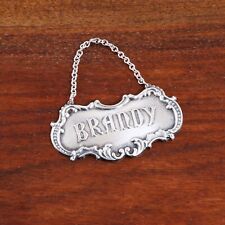 LARGE GORHAM ROCOCO REVIVAL STERLING SILVER BOTTLE TAG #349 BRANDY NO MONOGRAM picture