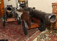 Pair Large Bronze Cannons - French Cannon Military Artillery picture