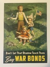 Original WW2 US War Bond Poster “Don’t Let That Shadow Touch Them” 15 x 21” 1942 picture