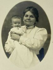 Woman Holding Baby Studio RPPC Photo Postcard picture