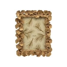 SYLVIA'S Vintage 4x6 Picture Frame, Antique Ornate Gold Ginkgo Leaf Photo Fra... picture