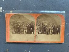 RARE Group Of Pawnee Indian Chiefs PHOTO by J. Carbutt circa 1866 — STEREOVIEW picture
