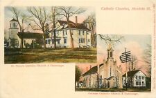Vintage Postcard; Catholic Churches of Mendota IL LaSalle County, Wheelock picture