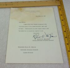 Rufus D McLean Asst. Attorney General signed 1957 letter autograph picture