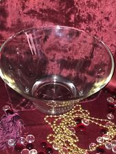 Vintage Large Clear Punch Salad Serving Thick Glass Bowl Flared Top Tapered picture