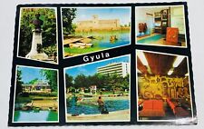 Vintage Postcard Gyula Hungary Castle Hotel Statue Travel Scenic Views P2 picture