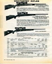 1984 Print Ad of Weatherby Mark V Varmintmaster Custom & Deluxe Rifle picture