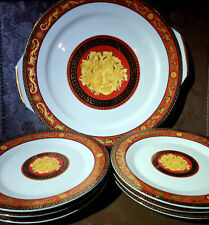 Limoges Bacchus Cake Plate + 6 Dessert Plates Juno Casa Elite French Porcelain  picture