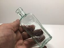 Small Antique Aqua Veno's Lightning Cough Cure Medicine Bottles. picture