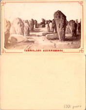 France, Brittany, Carnac, Les alignments de menhirs vintage CDV albumen card d picture