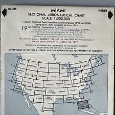 Vintage Map Sectional Aeronautical Chart MIAMI 1976 Never Used picture