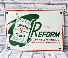Collectible Original Reform Swastik Flour Vintage Porcelain Enamel Sign Board. picture