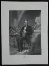 Civil War US President Abraham Lincoln Lithograph 1862 Johnson Fry NY, A Chappel picture