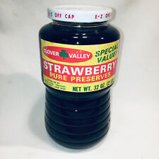 Vintage 60s Unopened Clover Valley Strawberry Jelly in Glass NOS GRAPHIC DESIGN picture