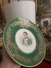 Rare Antique Gilt Empire Laurel Porcelain Portrait Plate of Napoleon Signed picture