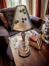 Tea Light Votive Candle Holder Lamp Vtg Pressed Clover And Flower Shades 11