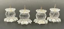 Swarovski Crystal Set of 8 Silver Pin Candle Holders Vtg 1978-1981 Faceted Lead picture