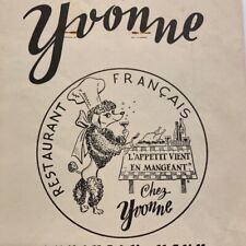 1960s Chez Yvonne Restaurant Lunch Menu El Camino Real Mountain View California picture