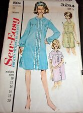 Vtg 1960's Advance Pattern 3284 Buttoned Nightgown or Smock Dress Size 16 Uncut picture