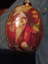 Vtg. Holy Family Nativity Christmas ornament Great Colors -O picture