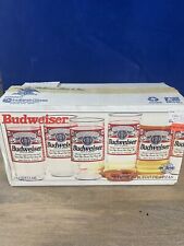 VTG 1997 Anheuser Busch Budweiser 8 pc. Glass Cooler Drinking Cup Set 16 oz picture