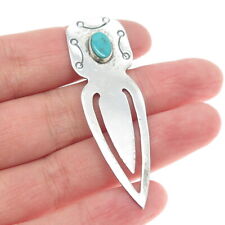 Old Pawn Navajo Sterling Silver Vintage Southwestern Mountain Turquoise Bookmark picture