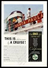 1934 SS S.S. Santa Paula ship photo Grace Line travel vintage print ad picture