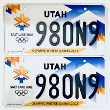 2002 United States Utah Olympic Winter Games Passenger License Plate 980N9 picture