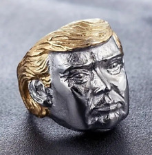 Former President Donald Trump Gold Hair Ring Titanium Steel Political Fashion picture