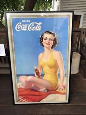 Vintage 1930s Cardboard “Drink Coca-Cola” Sign. (RARE) picture