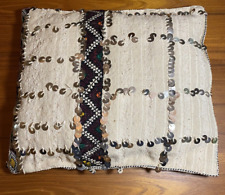 Moroccan Vintage Handmade Pillow Berber Wedding Blanket Sequins picture