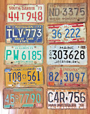 10 Pack of Rustic/worn License Plates From at Least 7 Different States picture