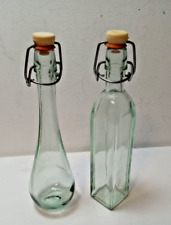 2 vintage Apothecary, oil, vinegar, spice seal capped bottles picture